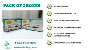 Celia Natural Soap - Gentle, Mild, Moisturising - Mandarine Juice with Madagascar Honey