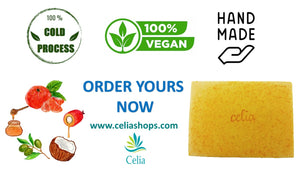 Celia Handmade Natural Soap - Gentle, Mild, Moisturising - Mandarine Juice with Madagascar Honey